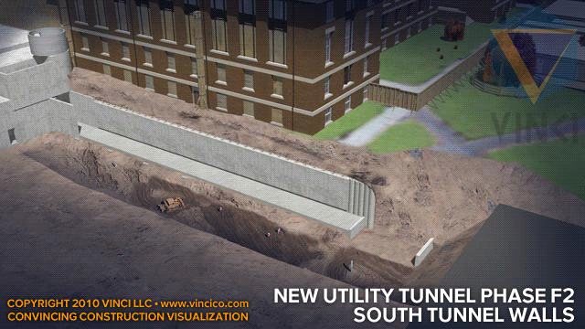 4d Construction Site Detail Utility Tunnel Installation Example
