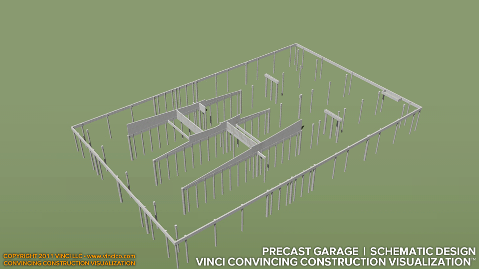 4d Precast Concrete Garage Model from Schematic Documents