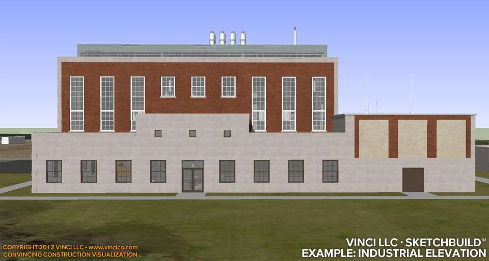 Schematic Master Plan Central Utility Plant Ancillary Main Elevation