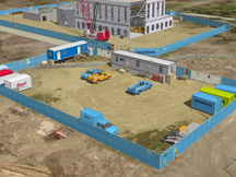 construction jobsite staging area