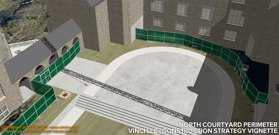 3d virtual construction worksite perimeter temporary hoisting access