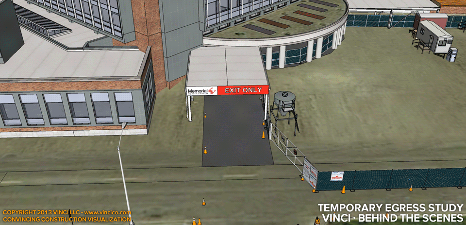 4d worksite detail healthcare construction egress study