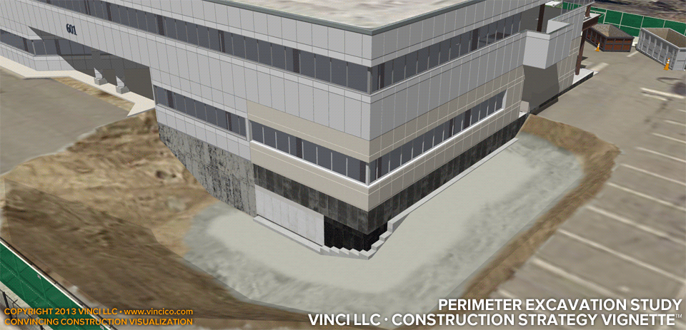 4d virtual construction visualization perimeter excavation study