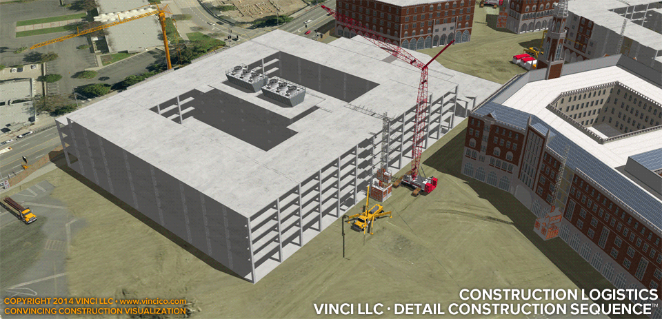 construction visualization logistics detail hoists.