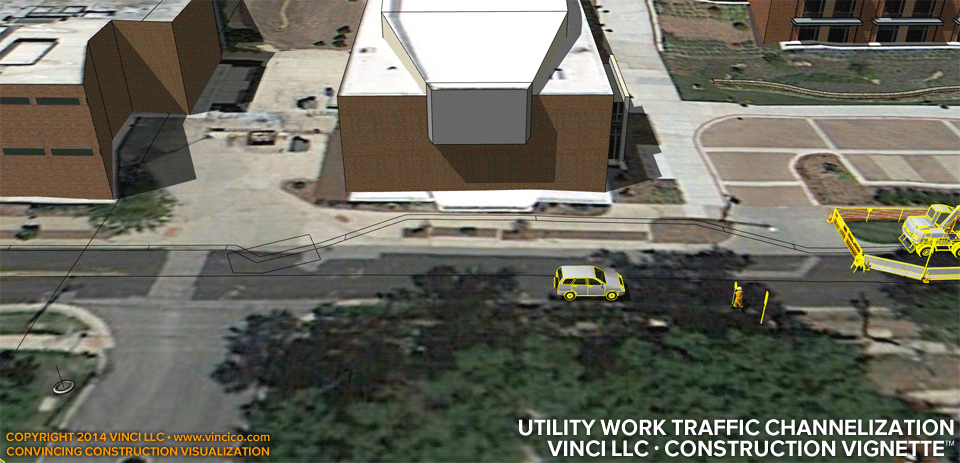 4d virtual construction visualization sidewalk bend