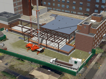 4d construction worksite overview hospital addition
