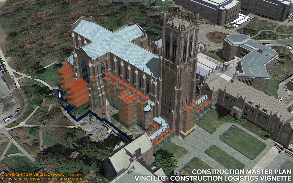 4d virtual construction visualization exterior restoration facade scaffold