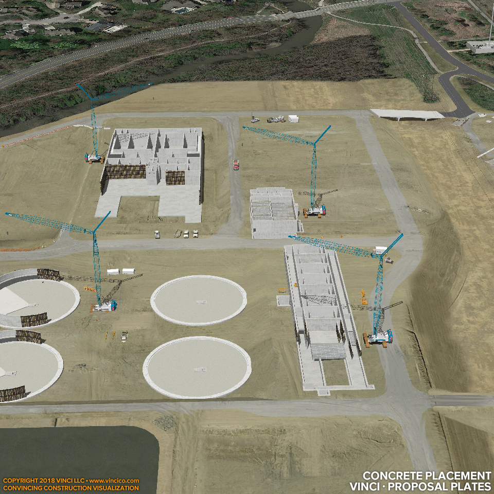 Water Treatment Plant Concrete Placement Construction Proposal Diagram