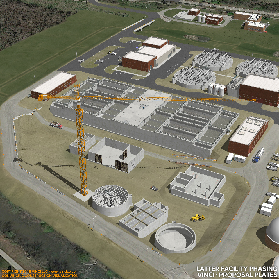 Water Treatment Plant Concrete Facility Phasing Construction Proposal Diagram
