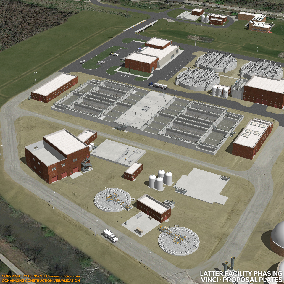 Water Treatment Plant Concrete Facility Phasing Construction Proposal Diagram