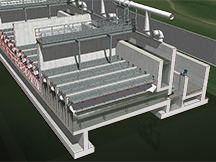 wet infrastructure facility cross section view