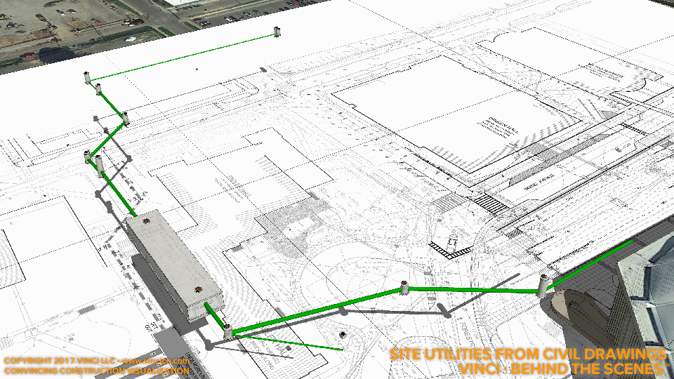 preconstruction site utility modeling from civil drawing