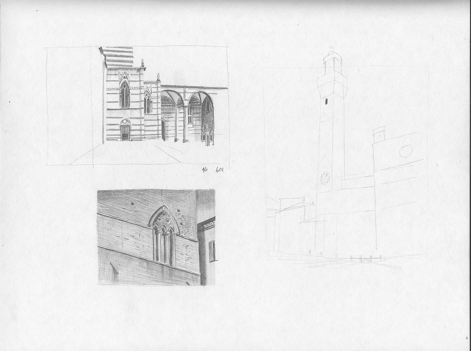 Siena Pencil Studies